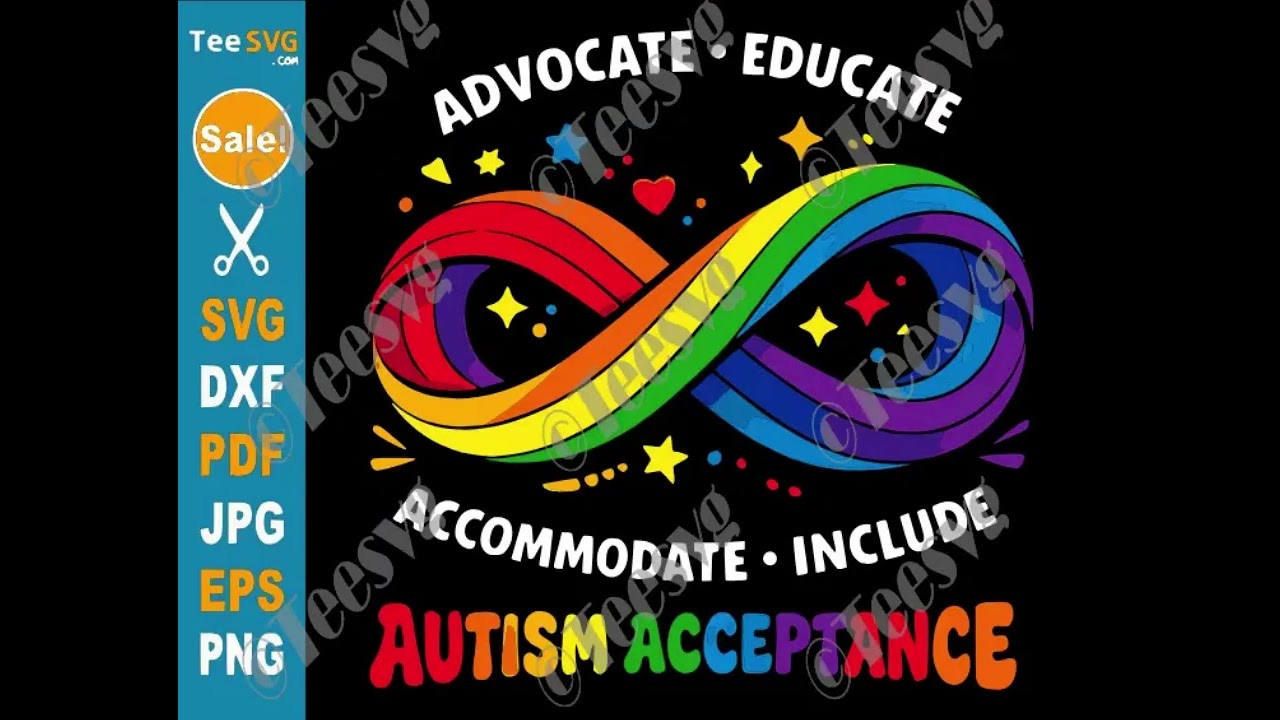 Autism Acceptance SVG PNG Infinity Symbol Autism Awareness SVG Month Day Cricut Shirt Design