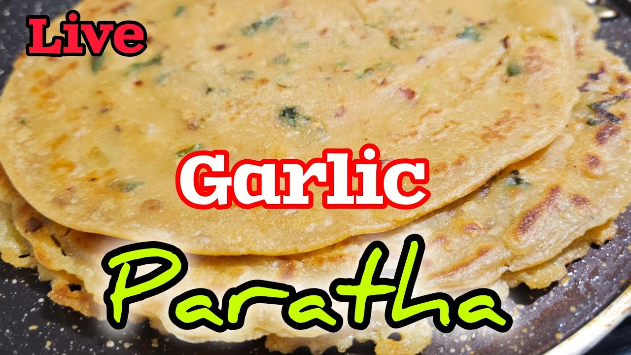 Unique Style Garlic Paratha/ No rolling No Kneading Paratha / Paratha Recipe with Liquid Dough #live