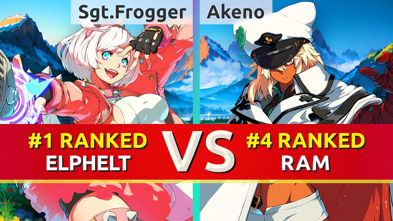 GGST ▰ Sgt.Frogger (#1 Ranked Elphelt) vs Akeno (#4 Ranked Ramlethal). High Level Gameplay