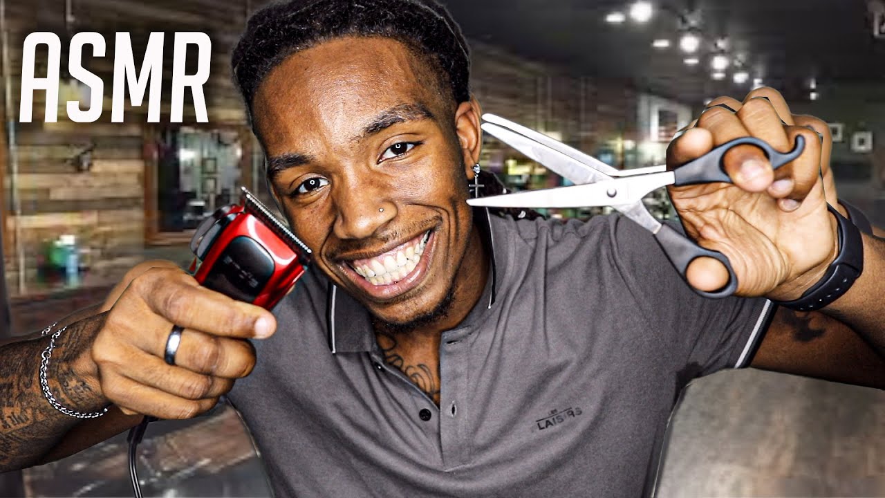 ASMR | ** BARBERSHOP HAIRCUT ROLEPLAY** For SLEEP And RELAXATION WHISPERS, SHAVING SOUNDS , TAPPING.