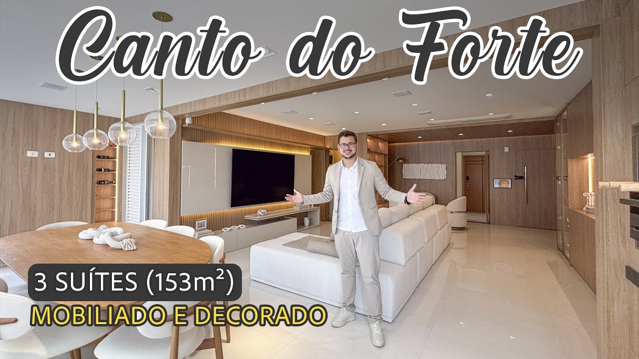 LINDO APARTAMENTO MOBILIADO em PRAIA GRANDE, no CANTO DO FORTE