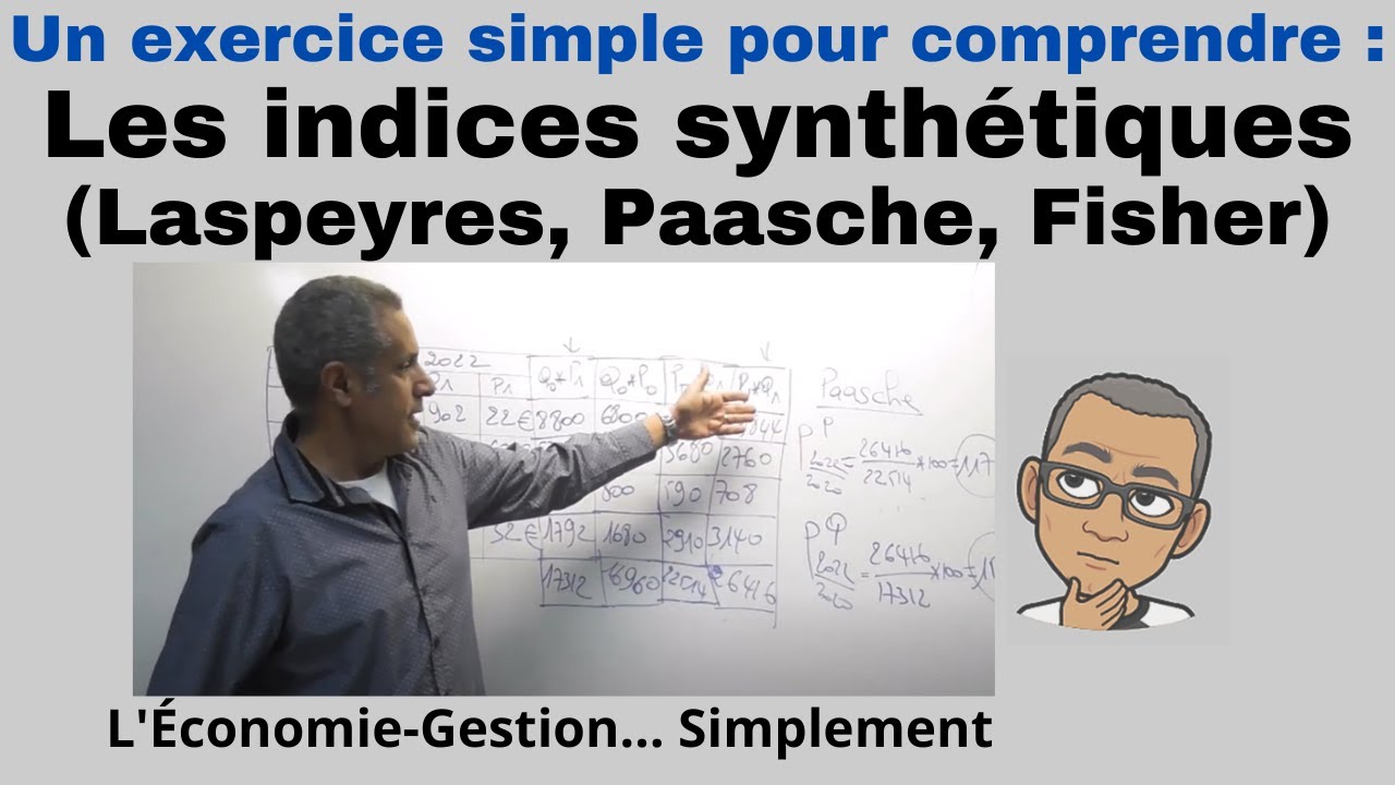 Exo-corrigé INDICES SYNTHETIQUES (Laspeyres, Paasche, Fisher)... Simplement.
