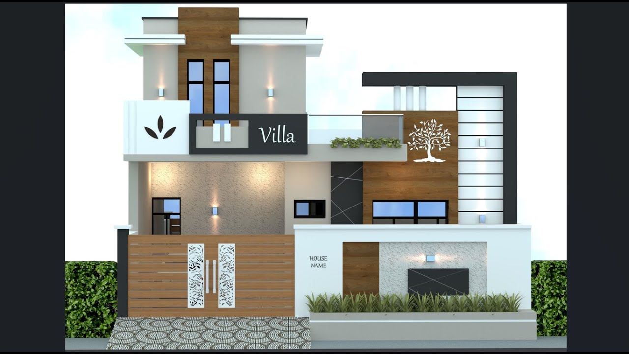 Современный проект дома 30х60, 3 комнаты, с парковкой, от Gopal Architecture.