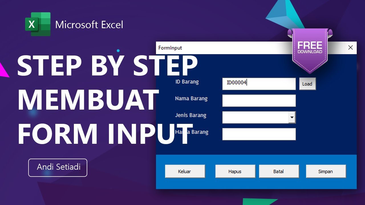 1 Jam Membuat Form Input VBA Excel Dari Awal Sampai Akhir Step By Step (CRUD)