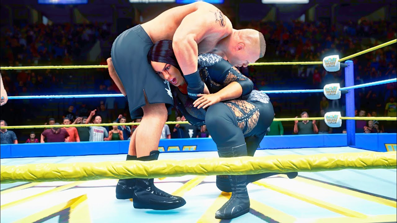 WWE 2K20: Nia Jax vs Brock Lesnar 1, Man vs Woman Intergender Wrestling