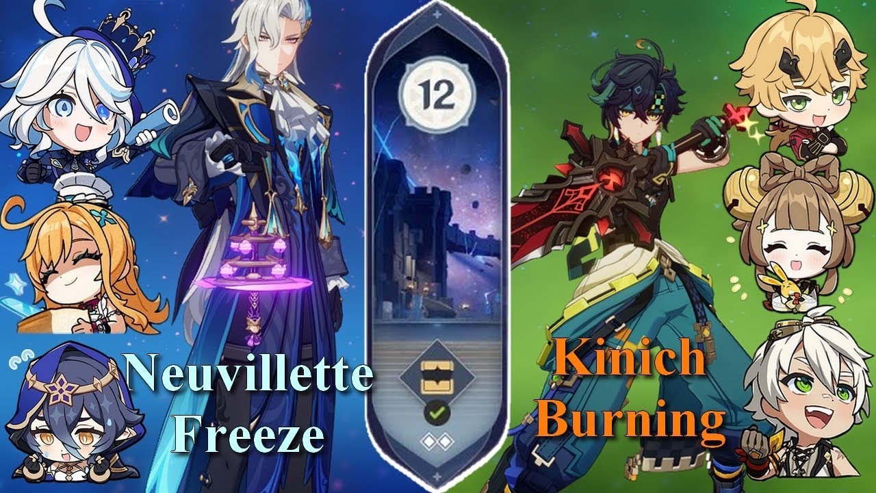 Genshin Impact | Spiral Abyss 5.6 - Floor 12 Neuvilette Freeze/Kinich Burning (9 csillag)