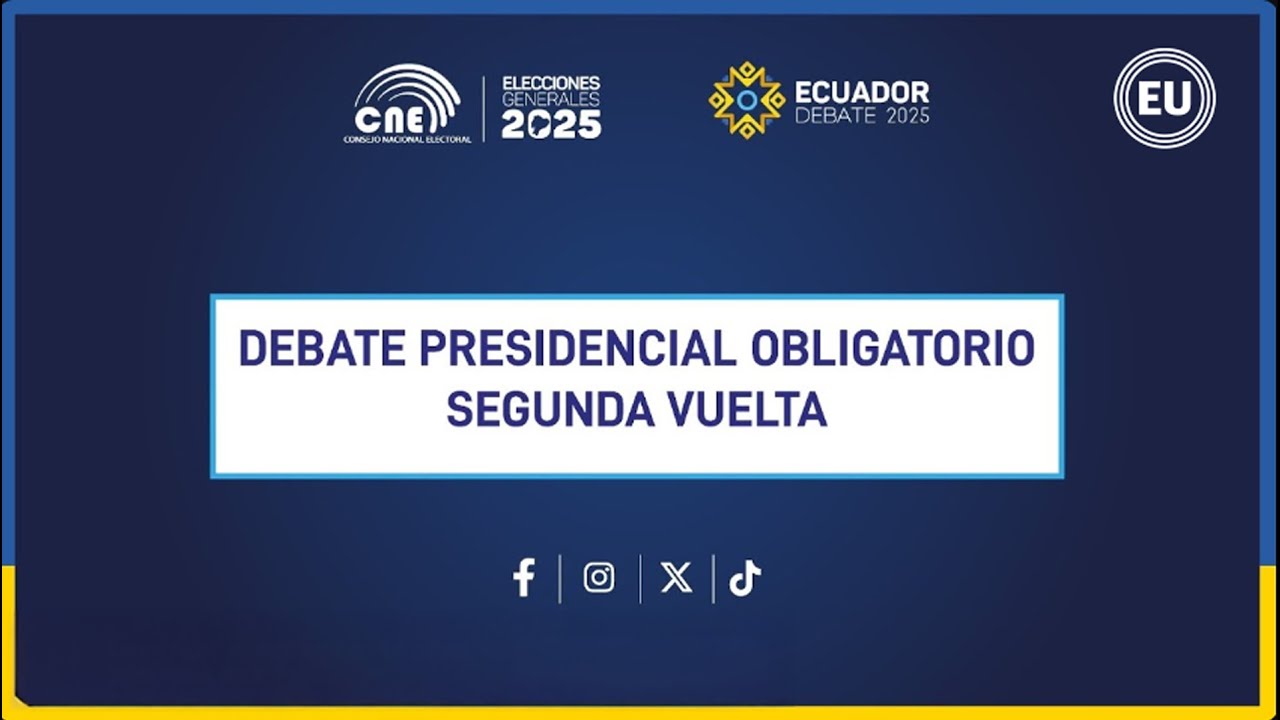 En vivo | Debate presidencial 2025 de la segunda vuelta en Ecuador
