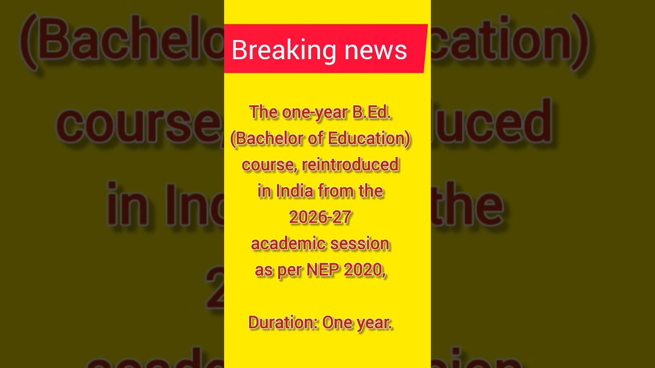 One year B. ED COURSE 