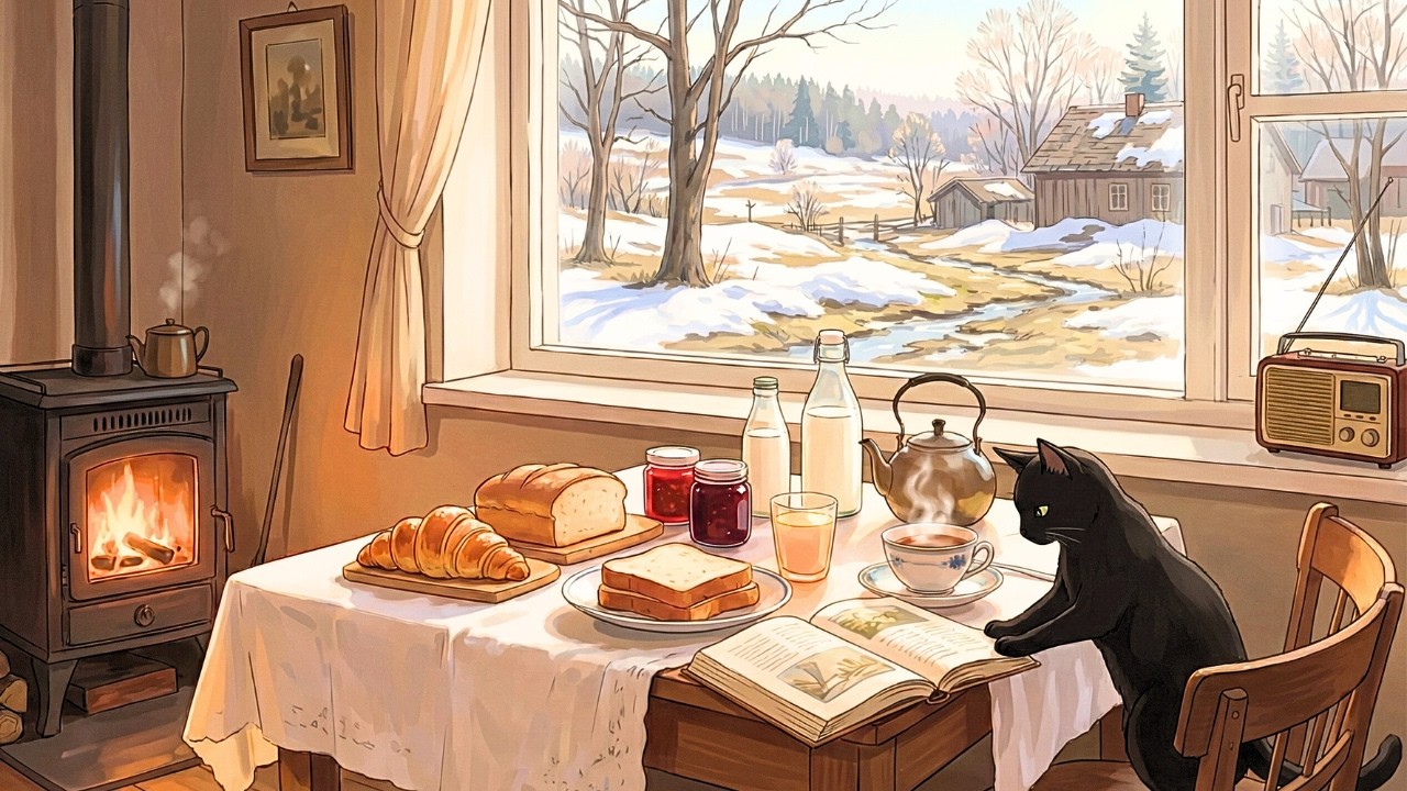 Vintage Jazz with ASMR Page Turning | Snowy Morning Study Session