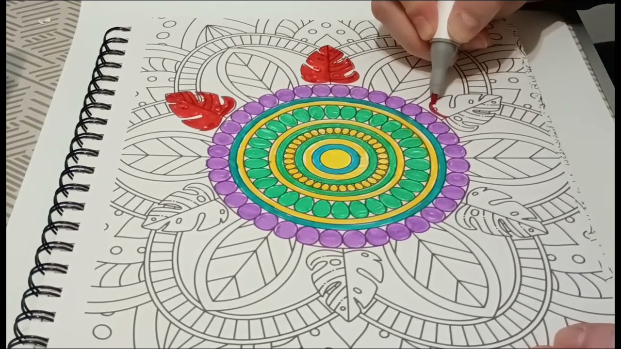 Coloring Mandala relax 💖 color with me 🙂 please subscribe to channel 💙✏️