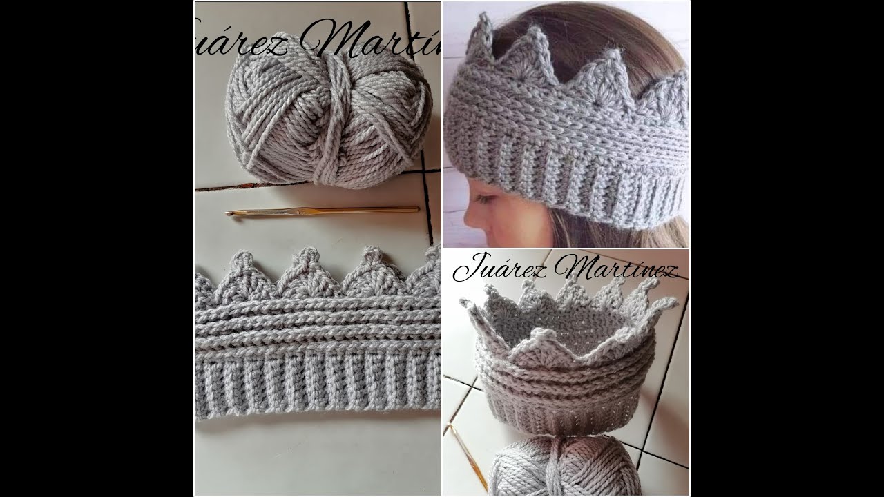 diadema,turbante,vincha  de🥰😍👑 corona para las 🥰😍👑princesas🥰😍👑  tejida a crochet🥰😍👑