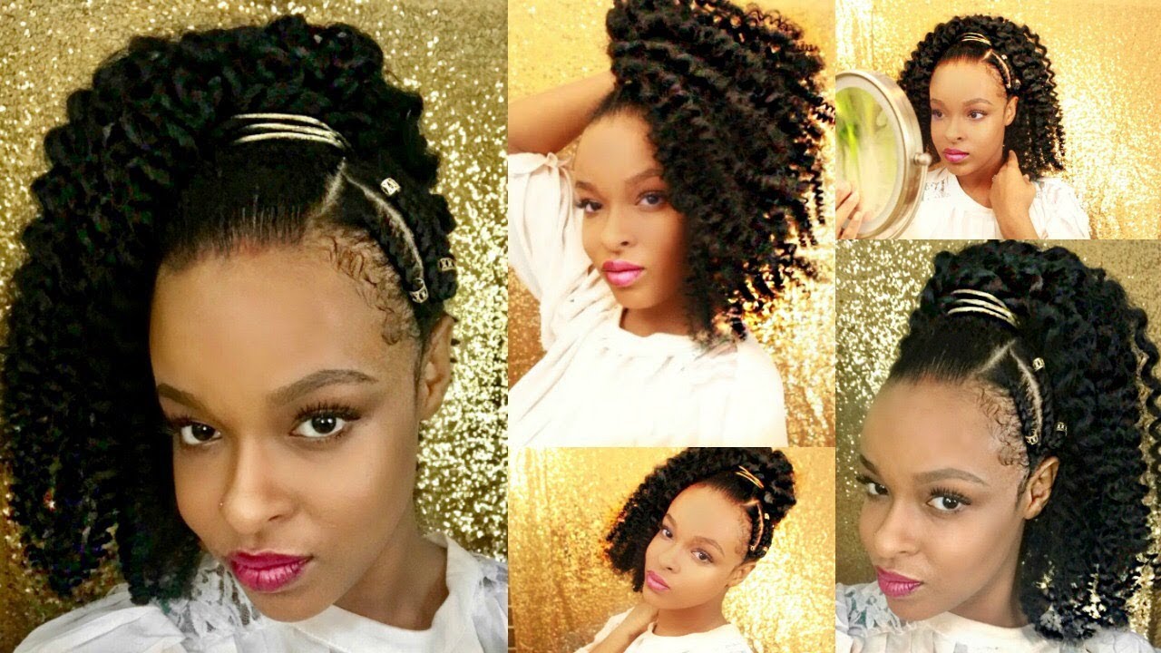 🔥Faux Ponytail on Natural Hair | Detachable Faux Ponytail with Crochet Hair| Braidless Crochet Pony