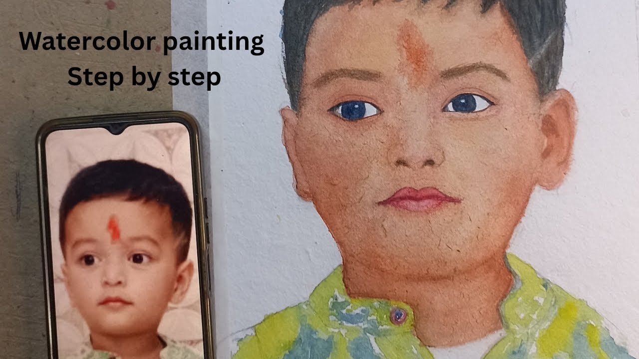Watercolor Portrait Painting Step by Step | Boy Face Realistic Watercolor Tutorial | 