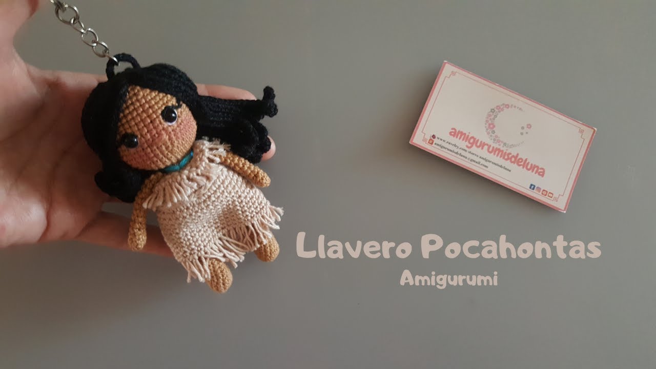 Como tejer LLAVERO POCAHONTAS AMIGURUMI  a CROCHET paso a paso