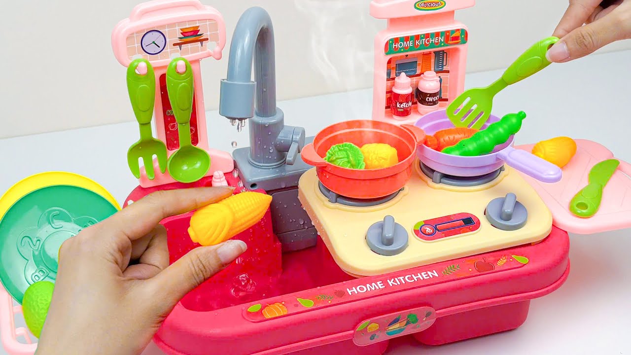 [😍toy asmr😍]  Satisfying Unboxing Mini Kitchen Sink Playset Cooking Toy | Review Toys