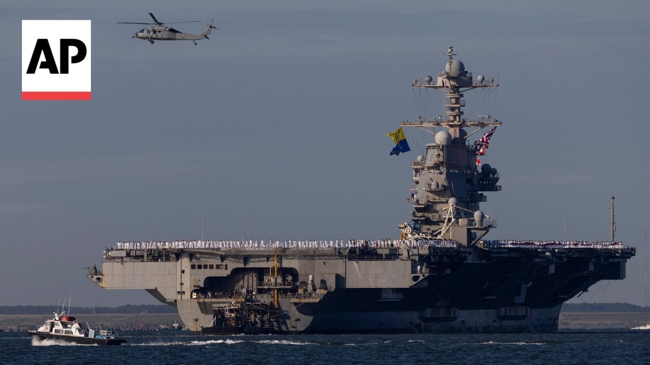 USS Ford returns home after 11-month deployment for Iran war and Maduro's capture