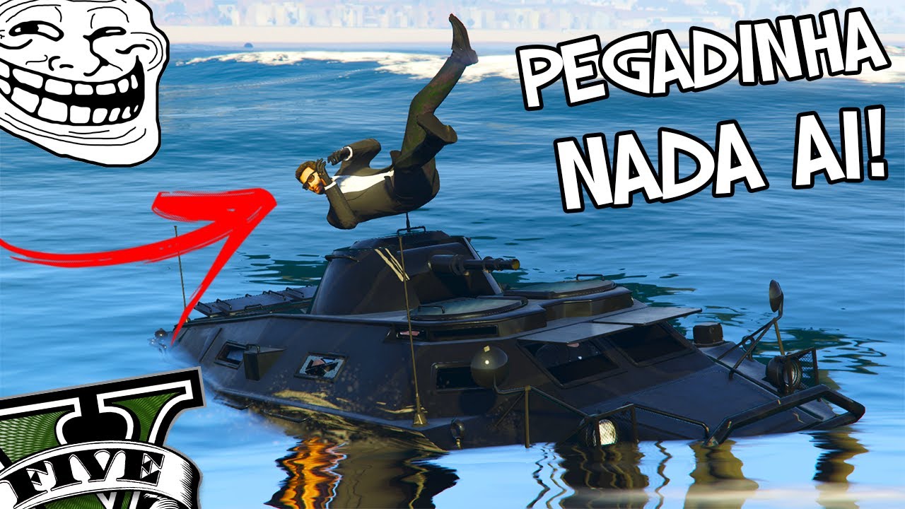 GTA V PEGADINHA - EXPULSANDO PLAYER NO MEIO DO MAR COM O APC