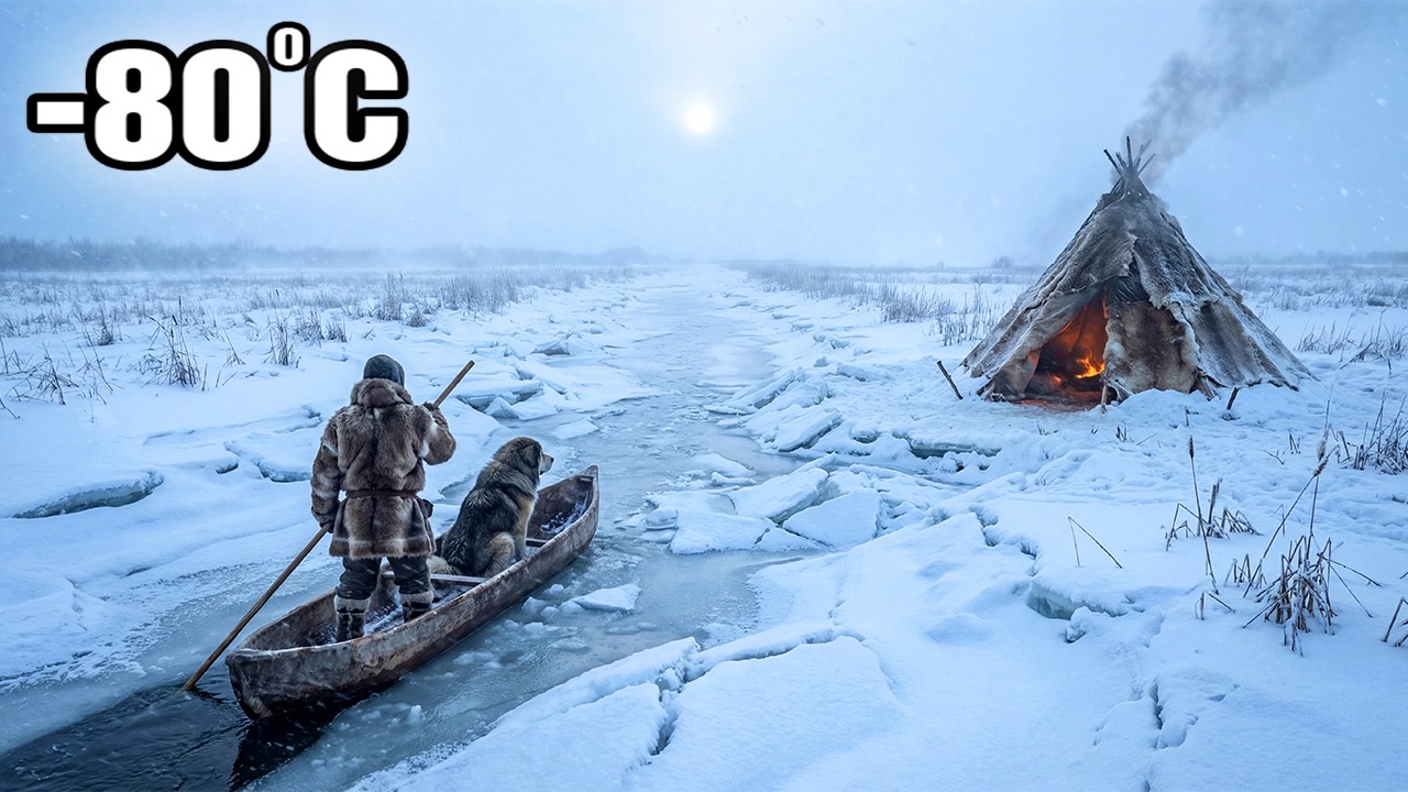 Alone in -80&deg;C Frozen Wilderness With My Tibetan Mastiff | Catching Octopus for Dinner