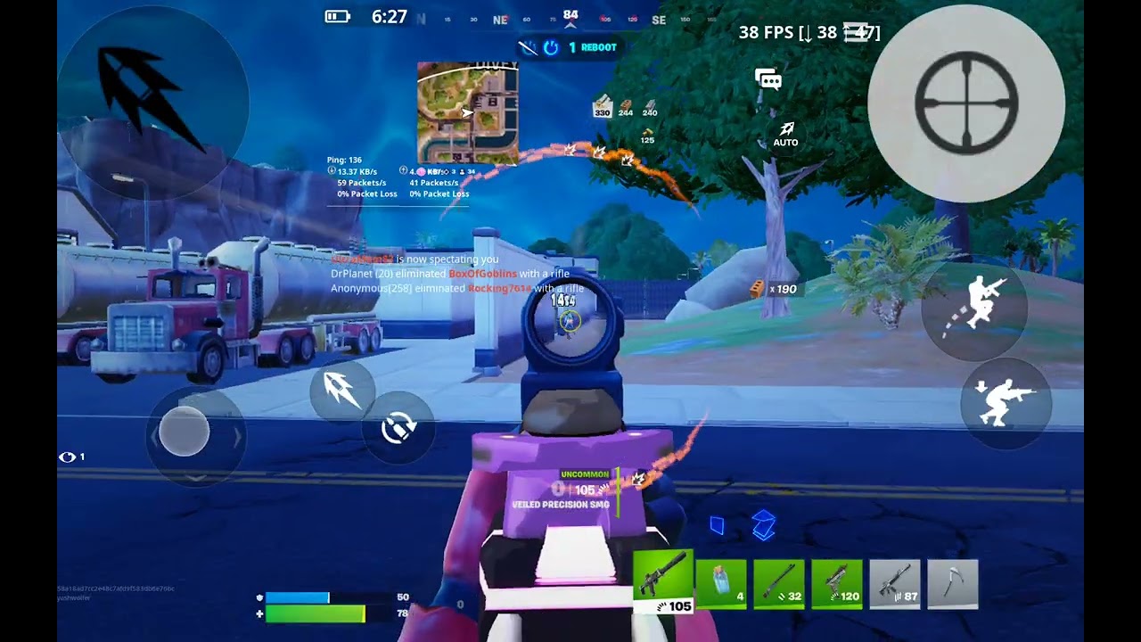 Playing relode map in Fortnite 