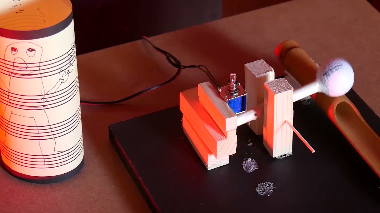 MÉCALUDOÏDE - Solenoïd acoustic drum machine installation