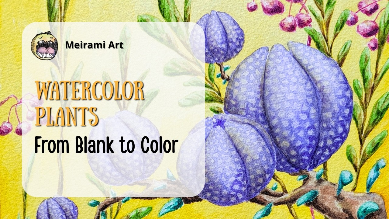Amethyst Blossoms | Watercolor Time-lapse Painting (Fantasy Botany)