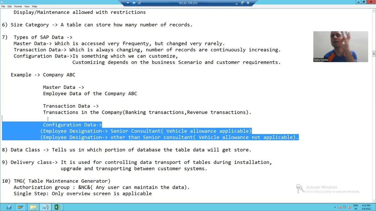12 - ABAP Dictionary - Types of SAP Data and Data Class