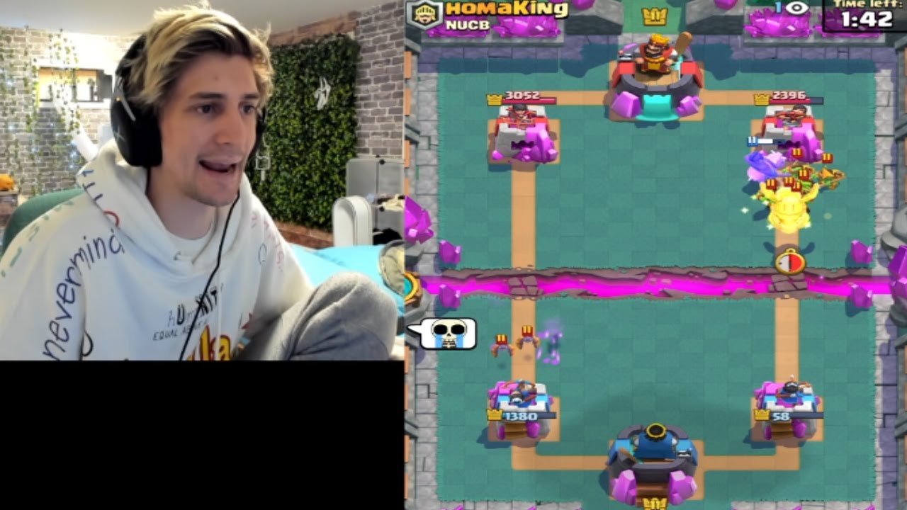 xQc получает проверку реальностью в Clash Royale