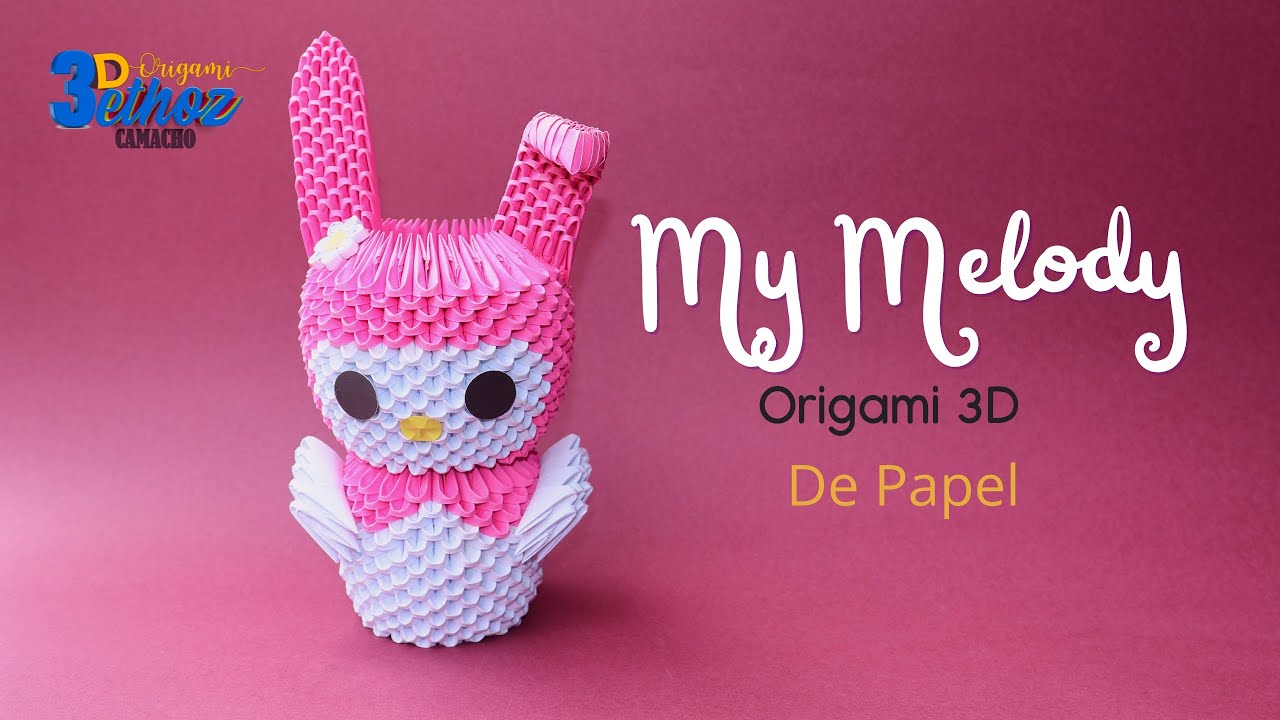 Cómo Hacer a My Melody en Origami 3D  -  Bethoz Camacho