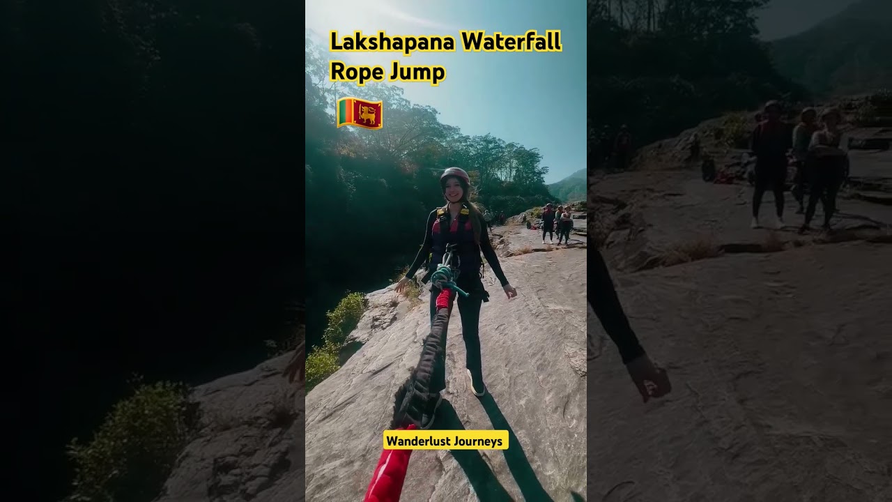 Lakshapana Waterfall | Rope Jump #srilanka #trending #waterfall
