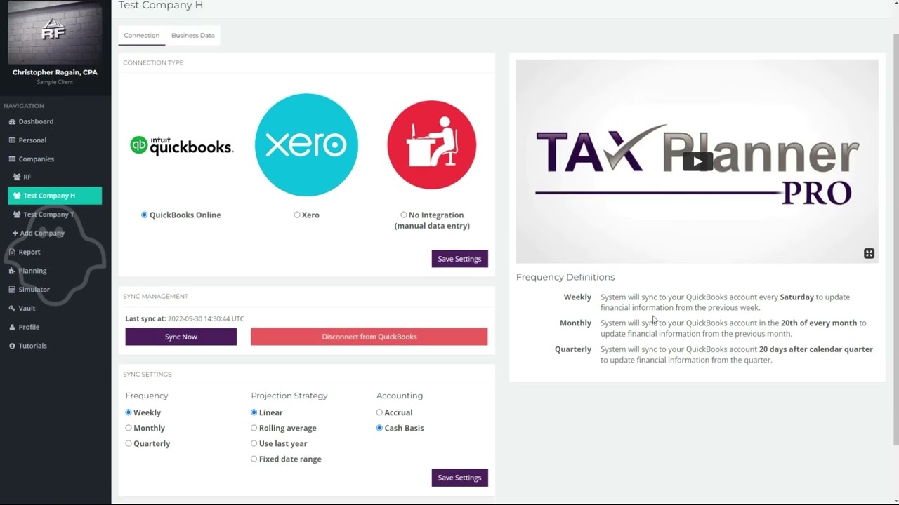 Tax Planner Pro: Dashboard Summary