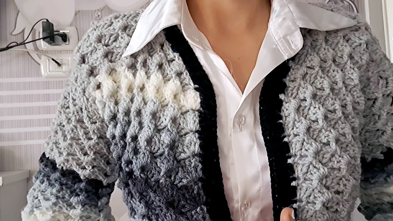 كروشية جاكيت سهل للمبتدئين  ج1!! لأى مقاس  -Crochet Jacket  #يويو_كروشية