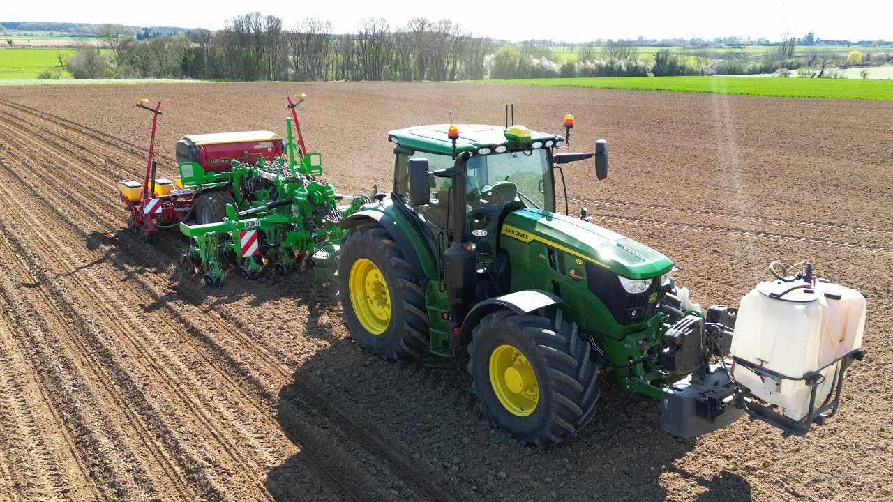 Semis Maïs 2023 - Sarthe - 6R185 -Strip Till Duro - Vaderstad Tempo - 4K