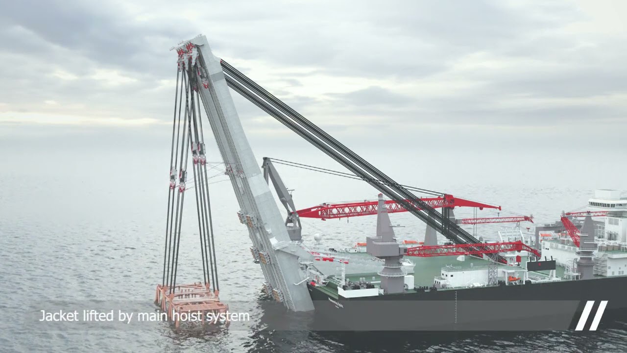 Pioneering Spirit's jacket lift system (animation)