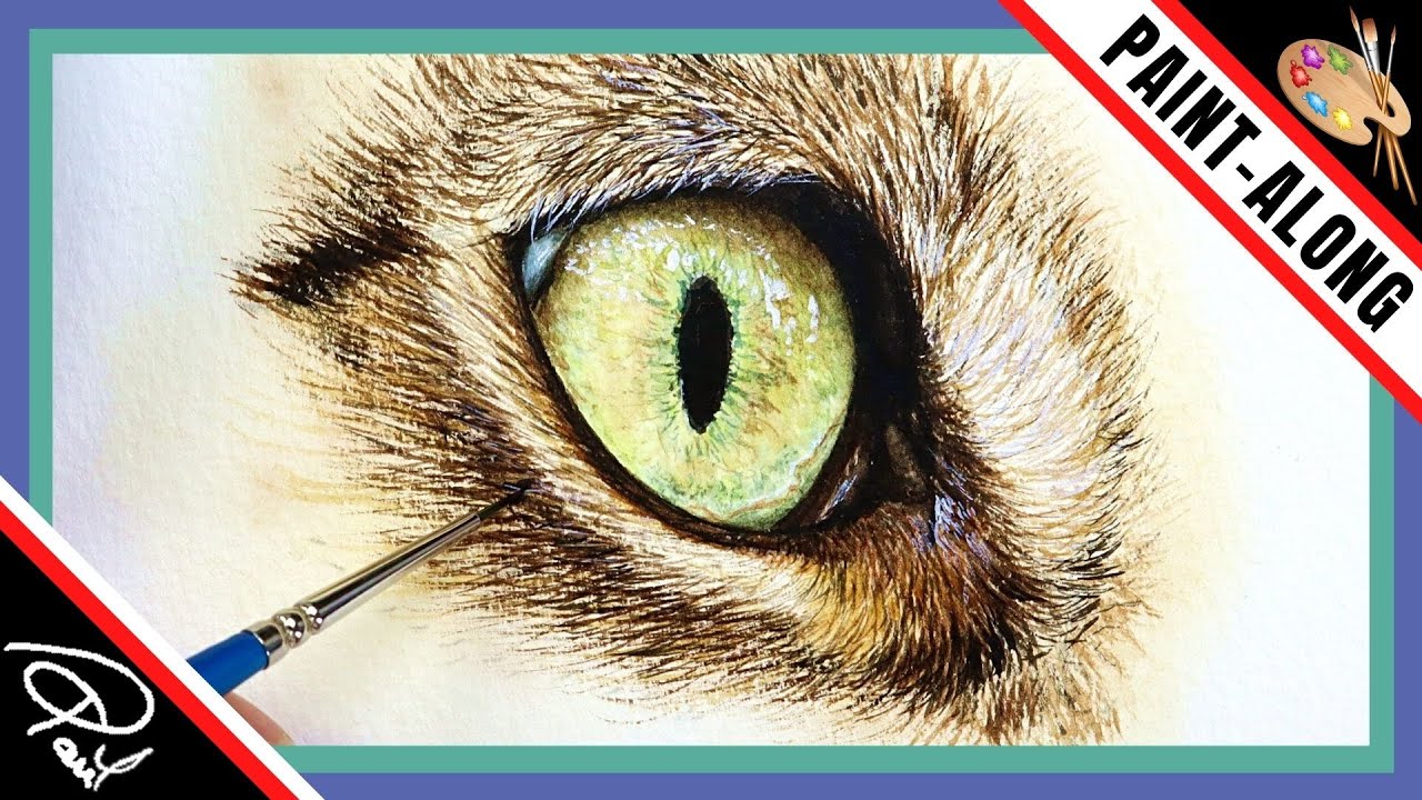HOW TO Paint a Realistic Cat's Eye in Watercolour - Paint with Me