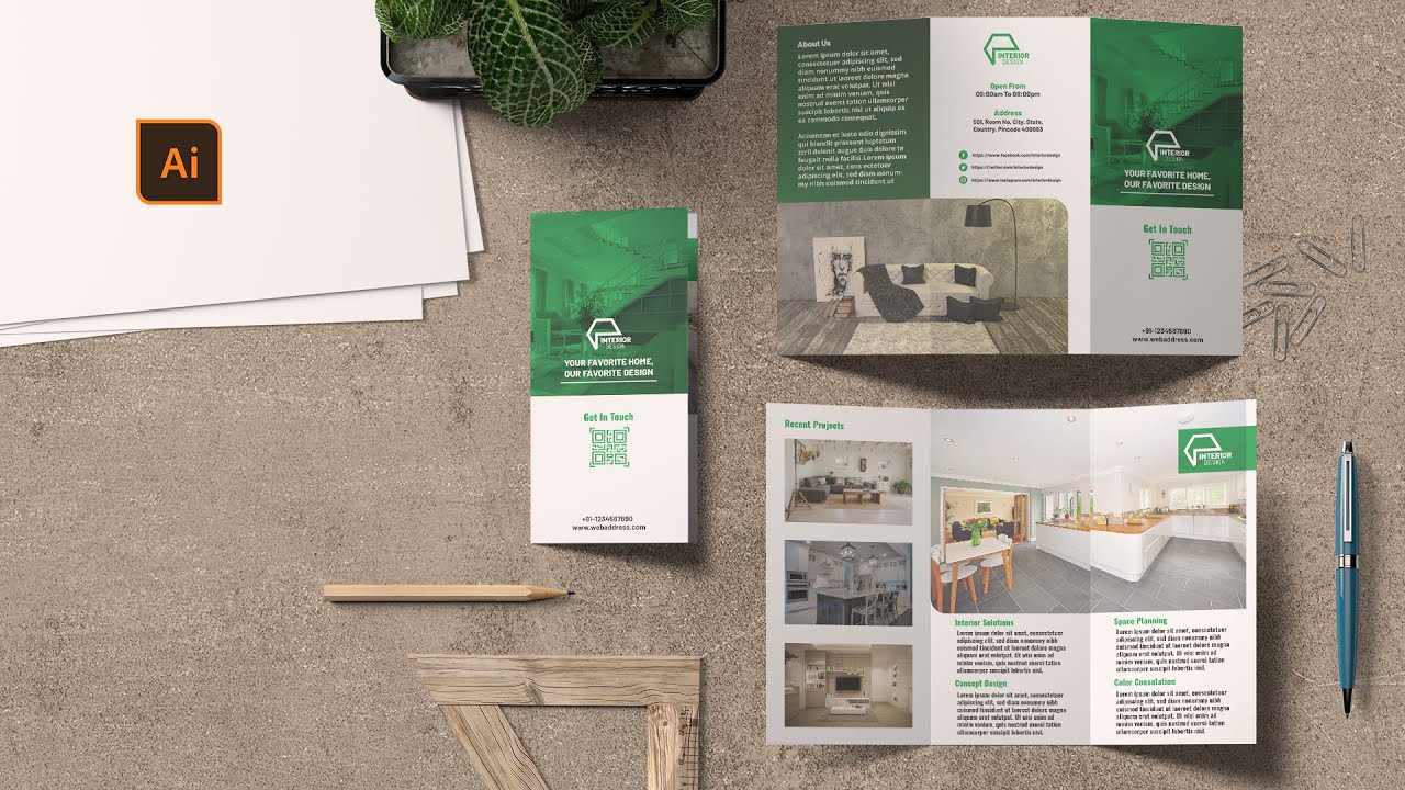How to design Tri-Fold Brochure in Adobe Illustrator