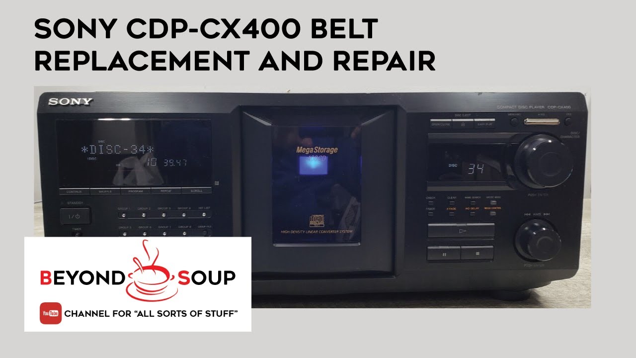 Ремонт CD-чейнджера/плеера Sony CDP-CX400/455 на 400 дисков, замена новых ремней, установка и замена