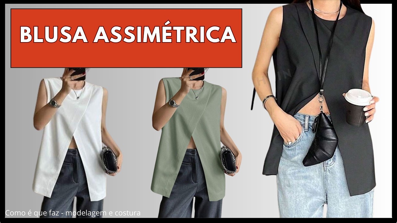 Blusa assimétrica - modelagem e costura