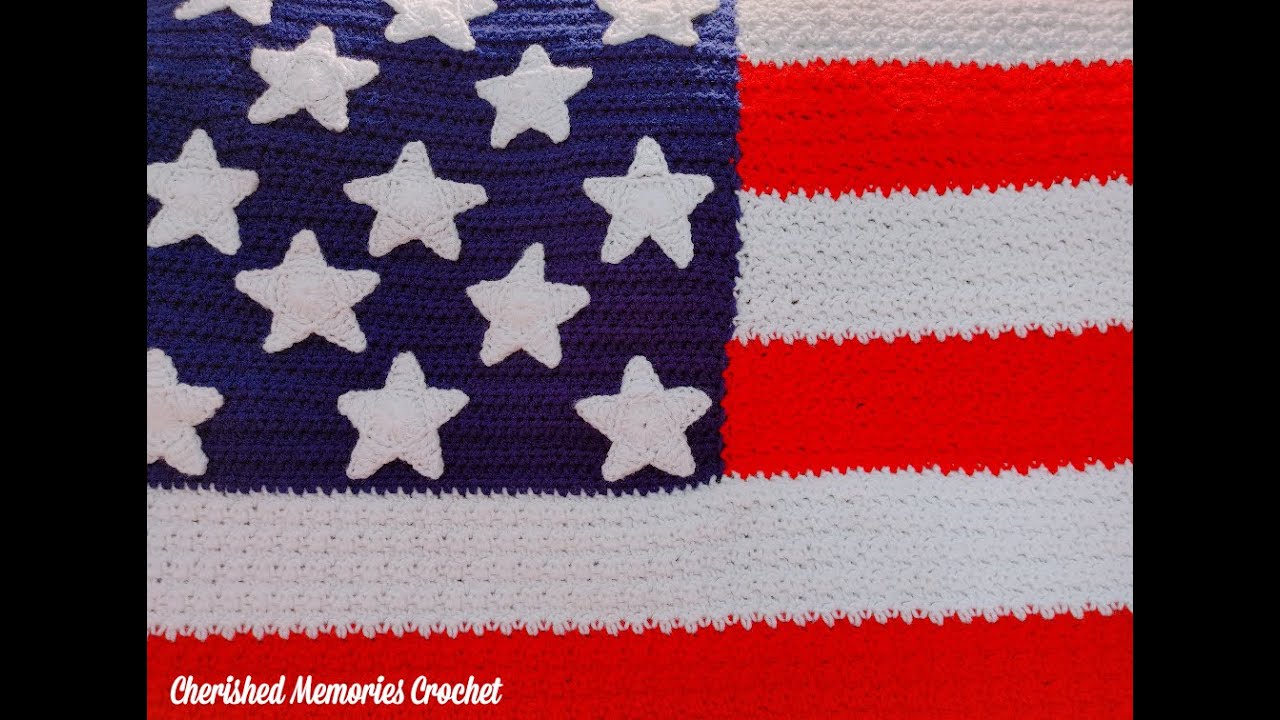 Crocheted American Flag Tutorial | American Flag Throw | See Description Box For A Small Edit