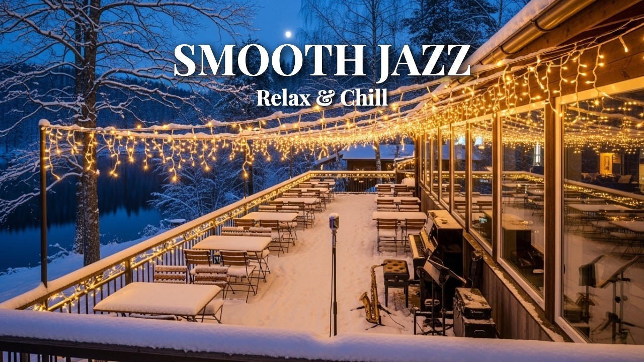 Midnight Café Ambience ☕ Smooth Jazz & Crackling Fireplace Sounds