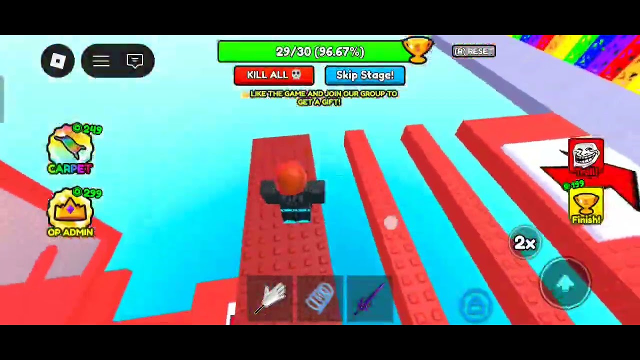 Completing a wall hop obby under 2 min