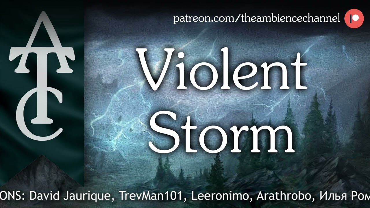 RPG | D&D Ambience - Violent Storm (wind, thunder, rain), 1 hour version