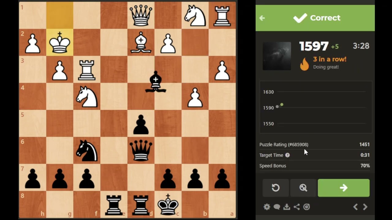 Road to 3000 in puzzle rating. (Video #35) We've finally crossed the 1600 mark
