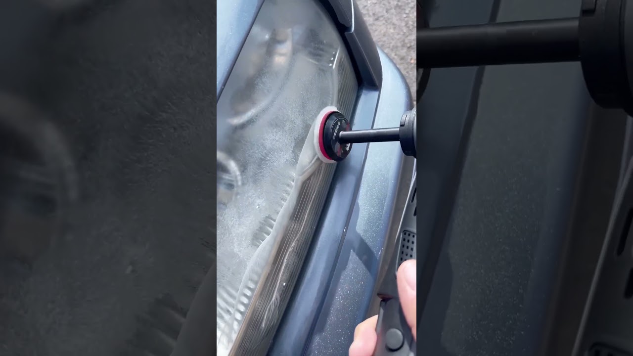 SPTA mini polisher is super easy to use! #detailing #headlights #details #polishing #satisfying