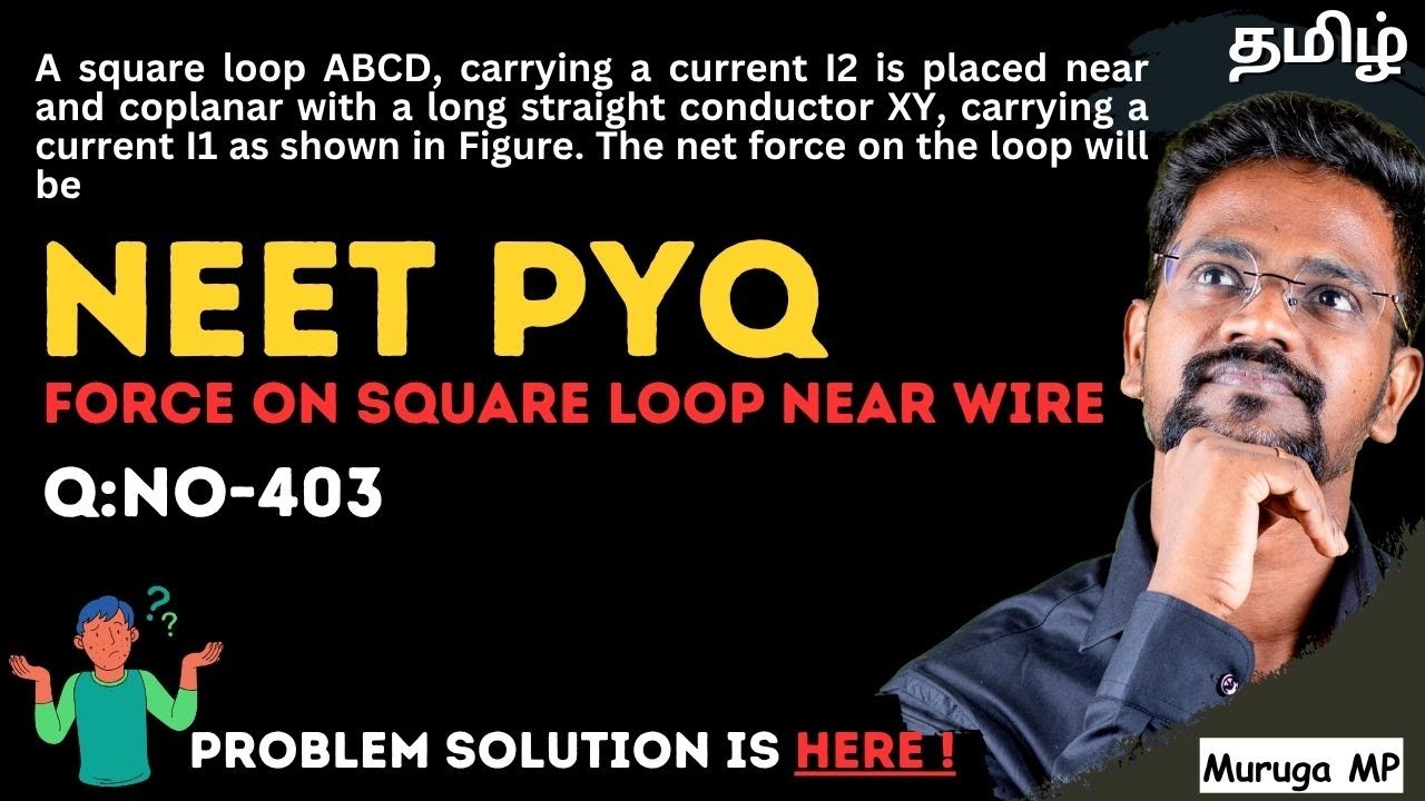 NEET PYQ| Force on Square Loop Near Wirel | Physics 12|Tamil | Muruga MP #murugamp #neetpyq #magnet