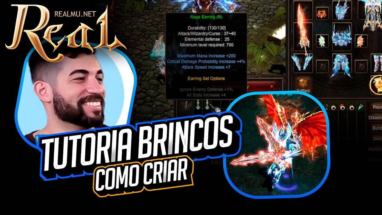 👑 RealMU - Tutorial de brincos Parte 1 - Como obter e criar brincos no Mu Online
