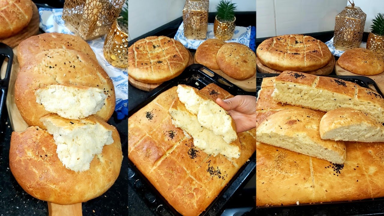 خبز مبسس تونسي🇹🇳 بالسميد والزيت زيتون😋 مفوح يعمل الكيف بعجينة قطنية طري يذوب في الفم 😊