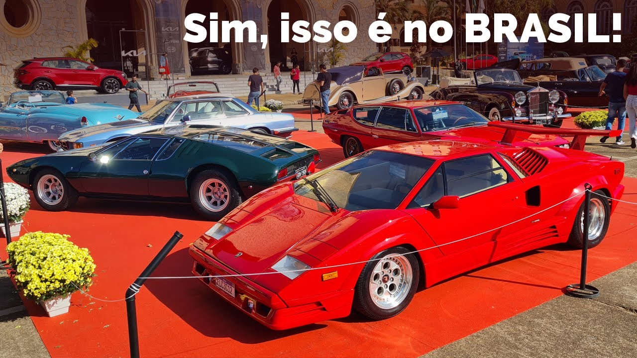É no BRASIL! Lamborghini Countach, Ferrari Testarossa, Cadillac Eldorado... Araxá Classics 2022