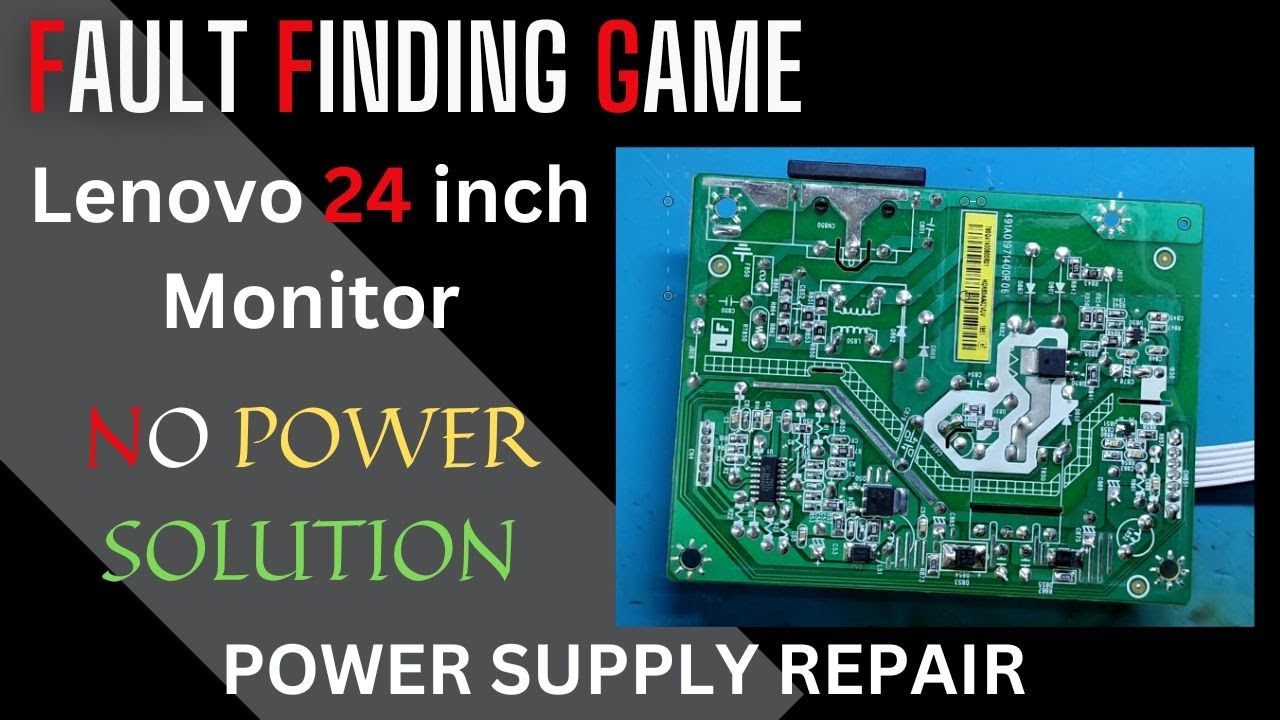 Lenovo 24inch monitor no power solution | power supply repair | #smpsrepair #monitor #powersupply