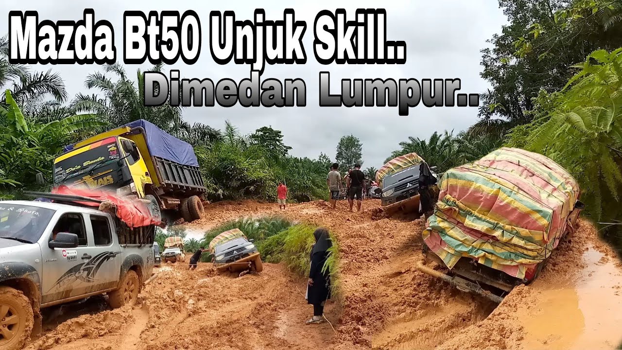 Off-road | Unjuk Skill Di Medan Lumpur,, Mazda Bt50 Gandeng Strada Triton Dan Mega Carry..