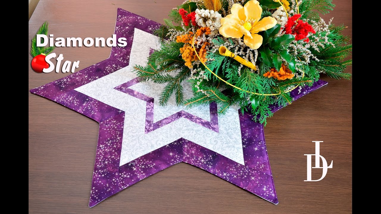 Patchwork Diamonds Star - Vánoční ubrus